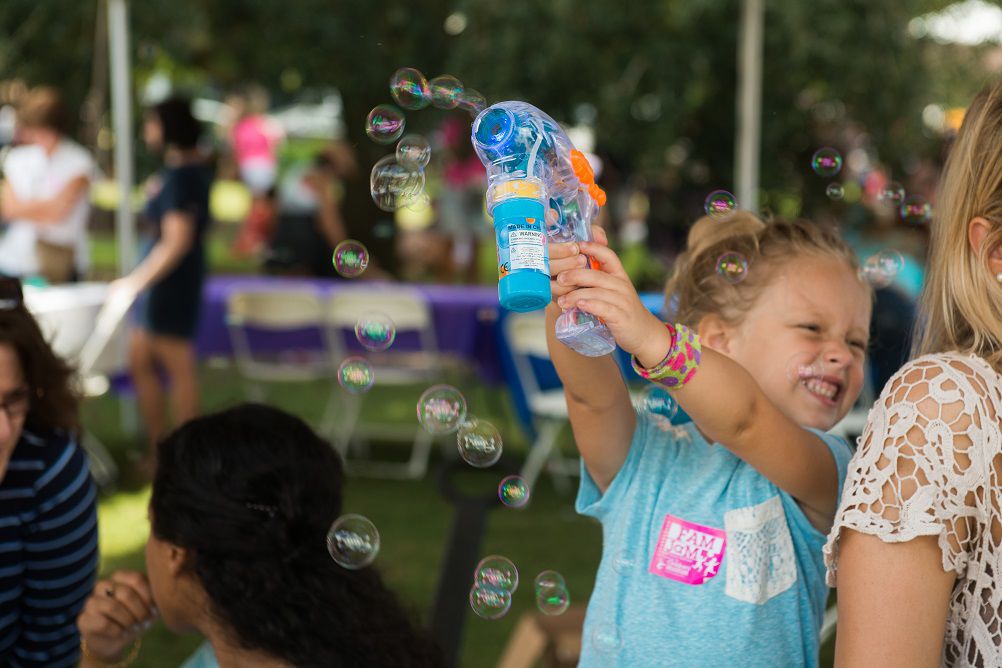 Fam Jam girl with bubbles